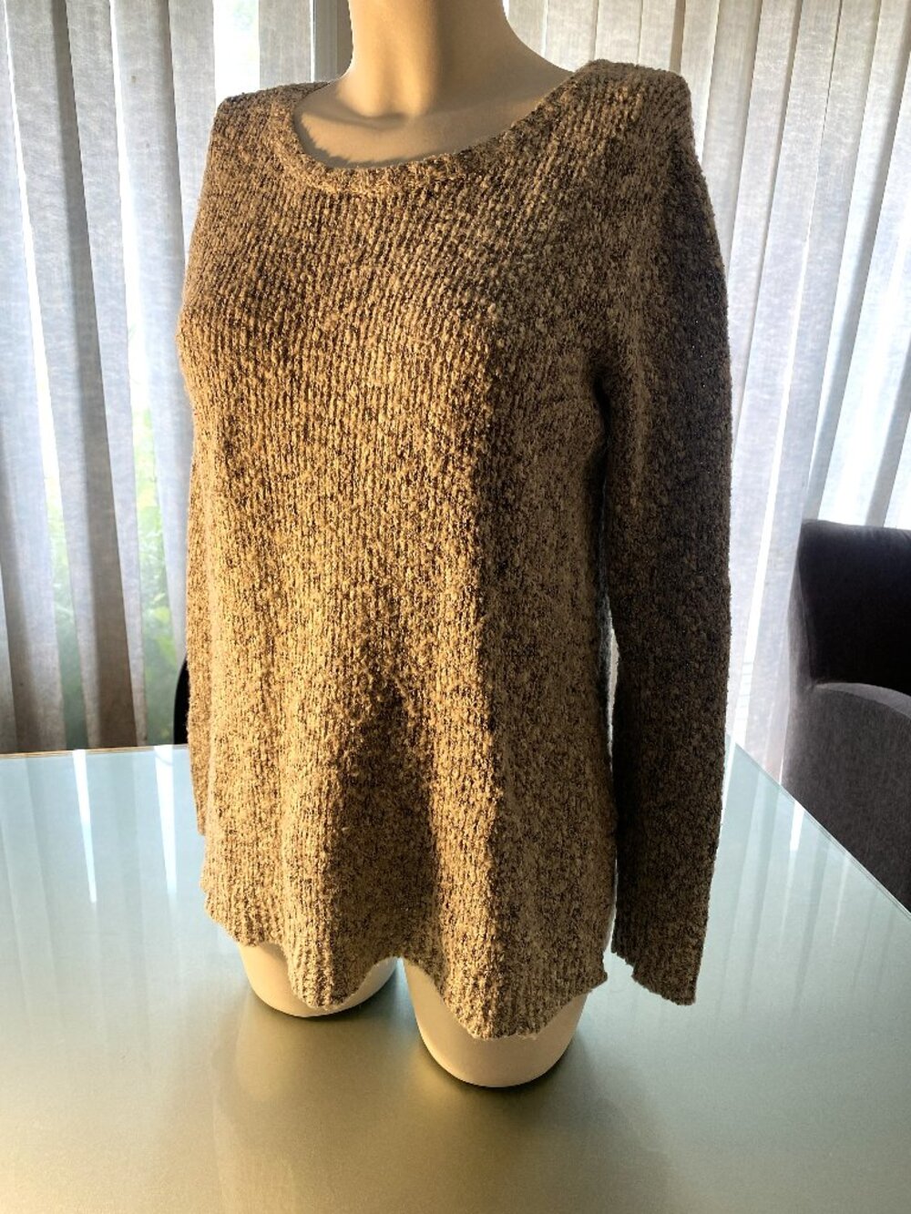 Buffalo David Bitton Lightweight White Grey Crewneck Pullover Sweater Size M
